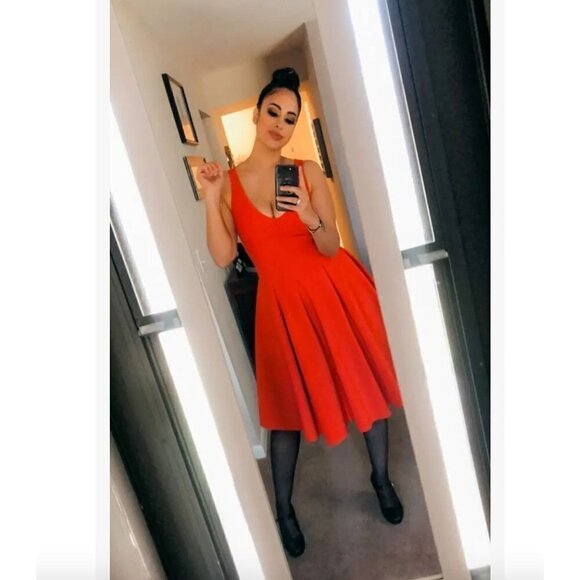 La Petite Robe di Chiara Boni Corie Dress Orange Womens Size 42 US 6 - Picture 4 of 15